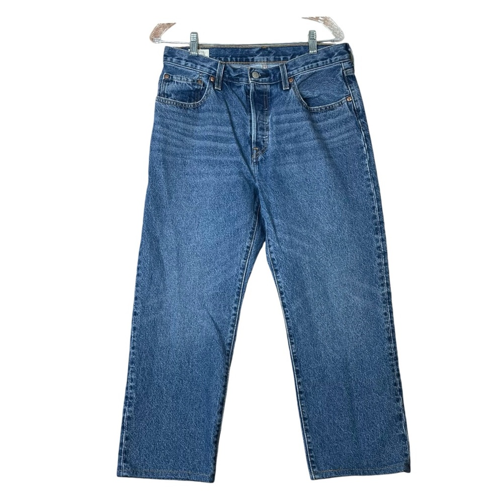 Levi's 501 Premium Jeans women Button Fly 30x28 Big E Denim Blue High waist EUC